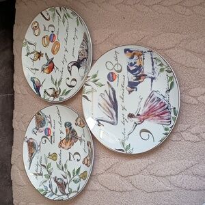 Better Homes & Gardens Porcelain 12 Days Of Christmas Holiday Salad Plates